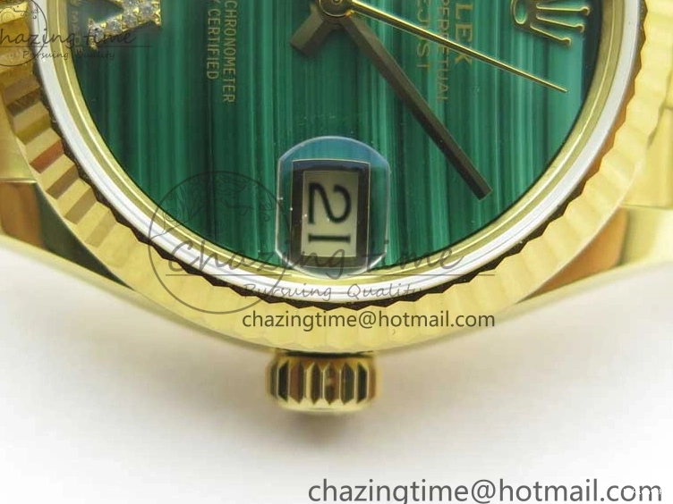 Best 31mm Malachite Bracelet EWF on Dial YG Daydate YG Edition 278288 Green ETA2688 President 0416